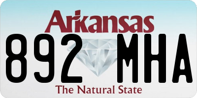 AR license plate 892MHA