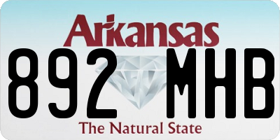 AR license plate 892MHB
