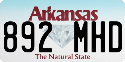 AR license plate 892MHD
