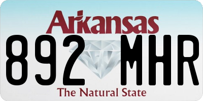 AR license plate 892MHR