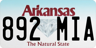 AR license plate 892MIA