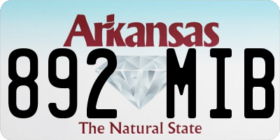 AR license plate 892MIB