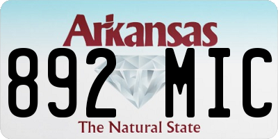 AR license plate 892MIC