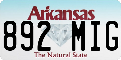 AR license plate 892MIG