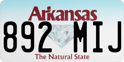 AR license plate 892MIJ