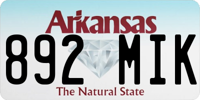 AR license plate 892MIK