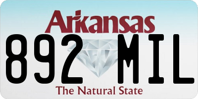 AR license plate 892MIL