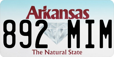 AR license plate 892MIM