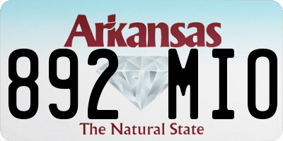 AR license plate 892MIO