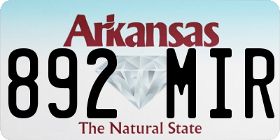AR license plate 892MIR