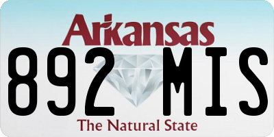 AR license plate 892MIS