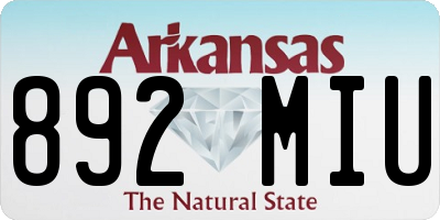 AR license plate 892MIU