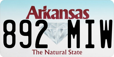 AR license plate 892MIW