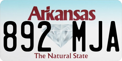 AR license plate 892MJA