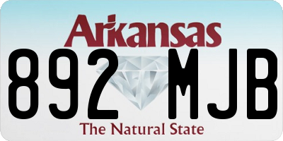 AR license plate 892MJB