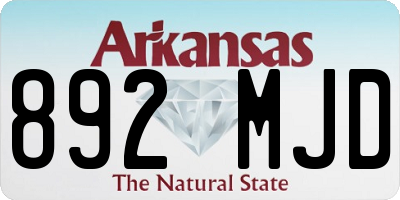AR license plate 892MJD