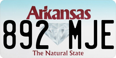 AR license plate 892MJE
