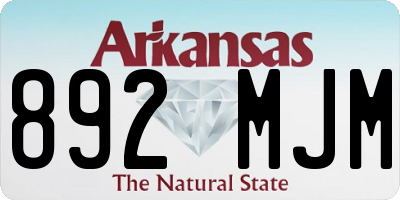 AR license plate 892MJM