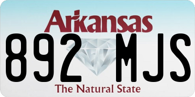 AR license plate 892MJS