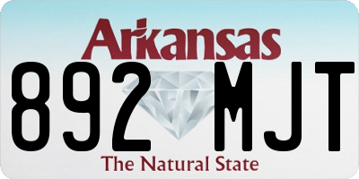 AR license plate 892MJT
