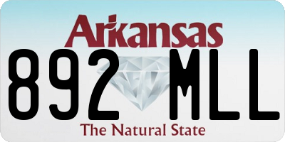 AR license plate 892MLL