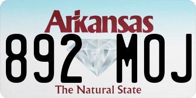 AR license plate 892MOJ