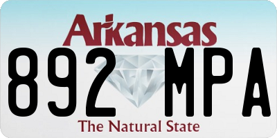 AR license plate 892MPA