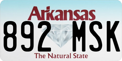AR license plate 892MSK