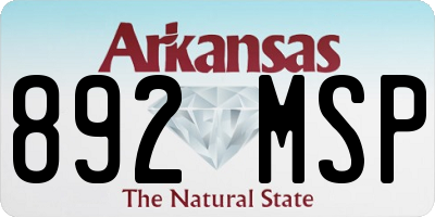 AR license plate 892MSP