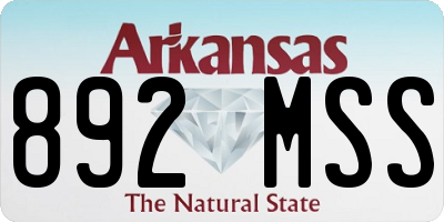 AR license plate 892MSS