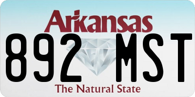 AR license plate 892MST