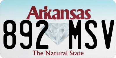 AR license plate 892MSV