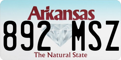 AR license plate 892MSZ