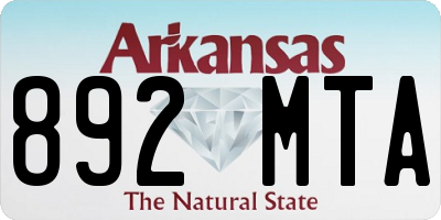 AR license plate 892MTA