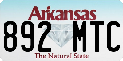 AR license plate 892MTC