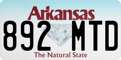 AR license plate 892MTD