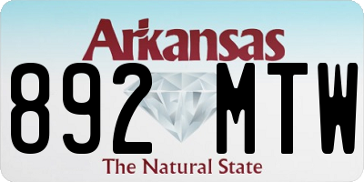 AR license plate 892MTW