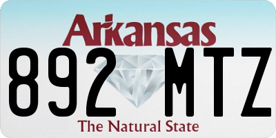 AR license plate 892MTZ