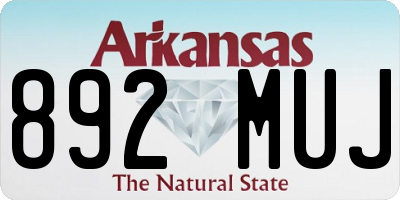AR license plate 892MUJ