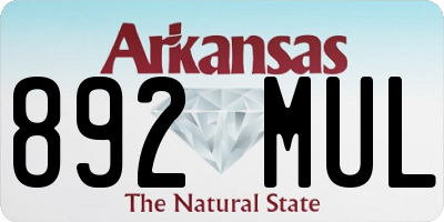 AR license plate 892MUL