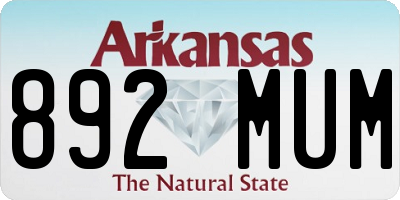 AR license plate 892MUM