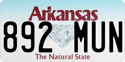 AR license plate 892MUN