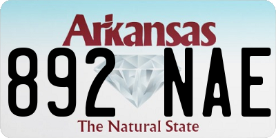 AR license plate 892NAE