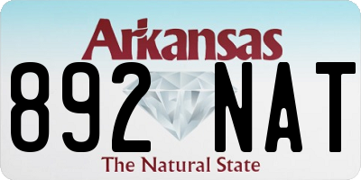 AR license plate 892NAT