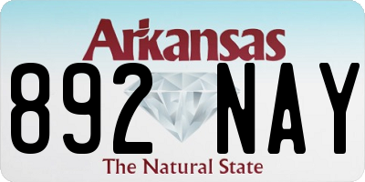 AR license plate 892NAY