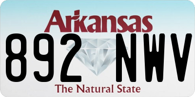 AR license plate 892NWV