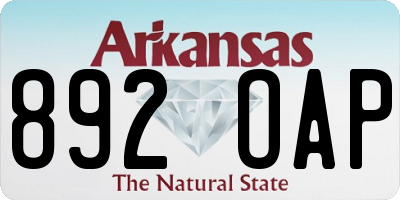 AR license plate 892OAP