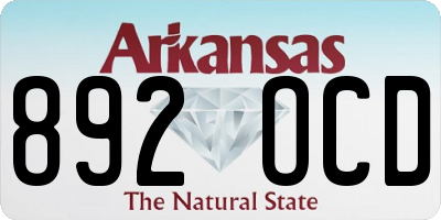 AR license plate 892OCD