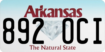 AR license plate 892OCI