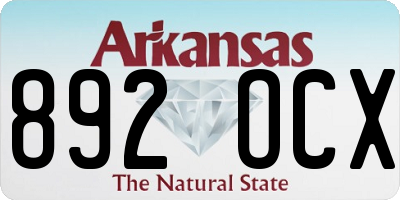 AR license plate 892OCX